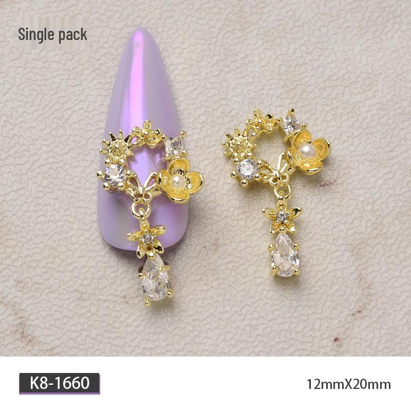 Luxury Zirconia Rhinestone Bow Nail Art Accessories