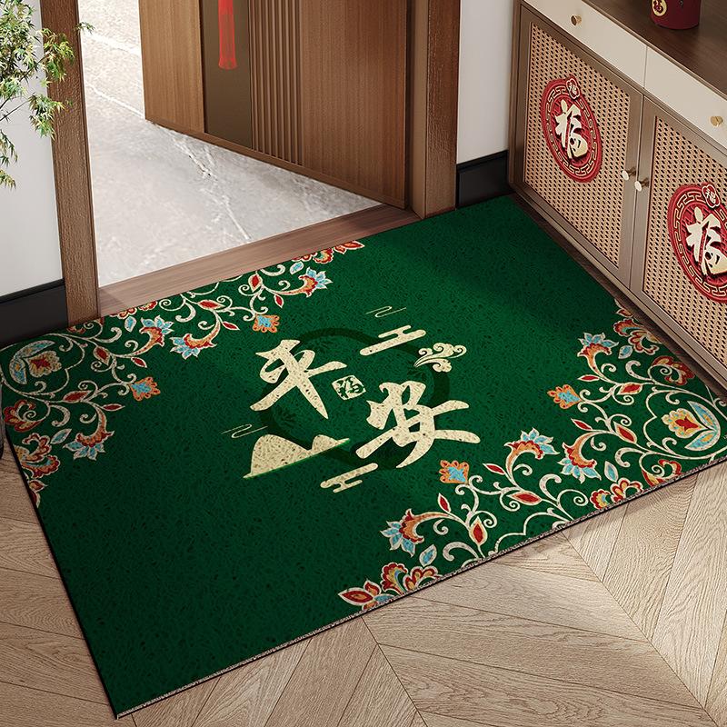 Green Door Floor Mat Entering The Door Silk Ring Foot Pad Non-Slip And Dirt-Resistant Door Mat Thickened Carpet Can Be Cut And Thickened