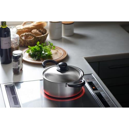 Yoshikawa Cook Easy SJ3321 Silver Stainless Steel 20cm Double-Handled Pot, Gas and Induction Compatible, Made in Japan