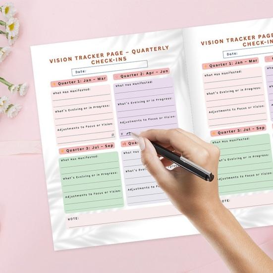 2026 Vision Board Goal Planner Journal 120 Pages Wish List Organizer for Future Planning & Dream Tracking Practical Gift for Self-Improvement