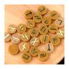 25Pcs Faux Crystal Agate Rune Stone Set Alphabet Rune Round Set Nordic Germanic Language Stone for Witchcraft Fortune-Telling