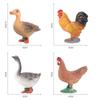 Mini Simulation Solid Farm Poultry Animal Model Rooster Hen Duck Goose Static Ornament Toy