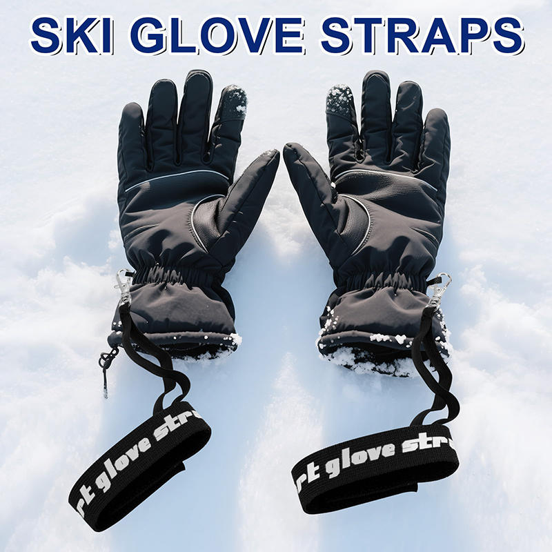 Nylon Wrist Straps Black 10 Inches 2 Pieces Elastic Gloves Accessories For Men Women Winter Sports Skiing Anti Loss Hanging Straps For Gloves Fixing