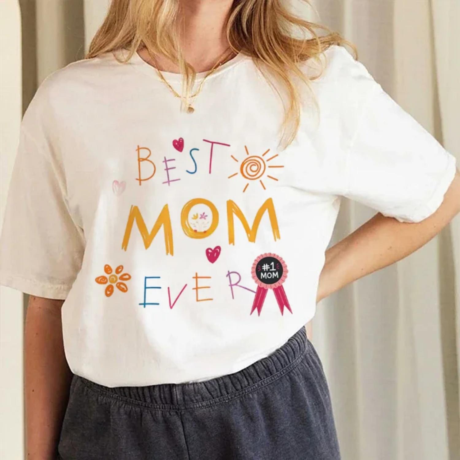 Women s Casual Style Simple Cartoon Printed Pattern T-Shirt O-Neck Top Printed Short Sleeved Fashion Printed Women s New T-Shirt S