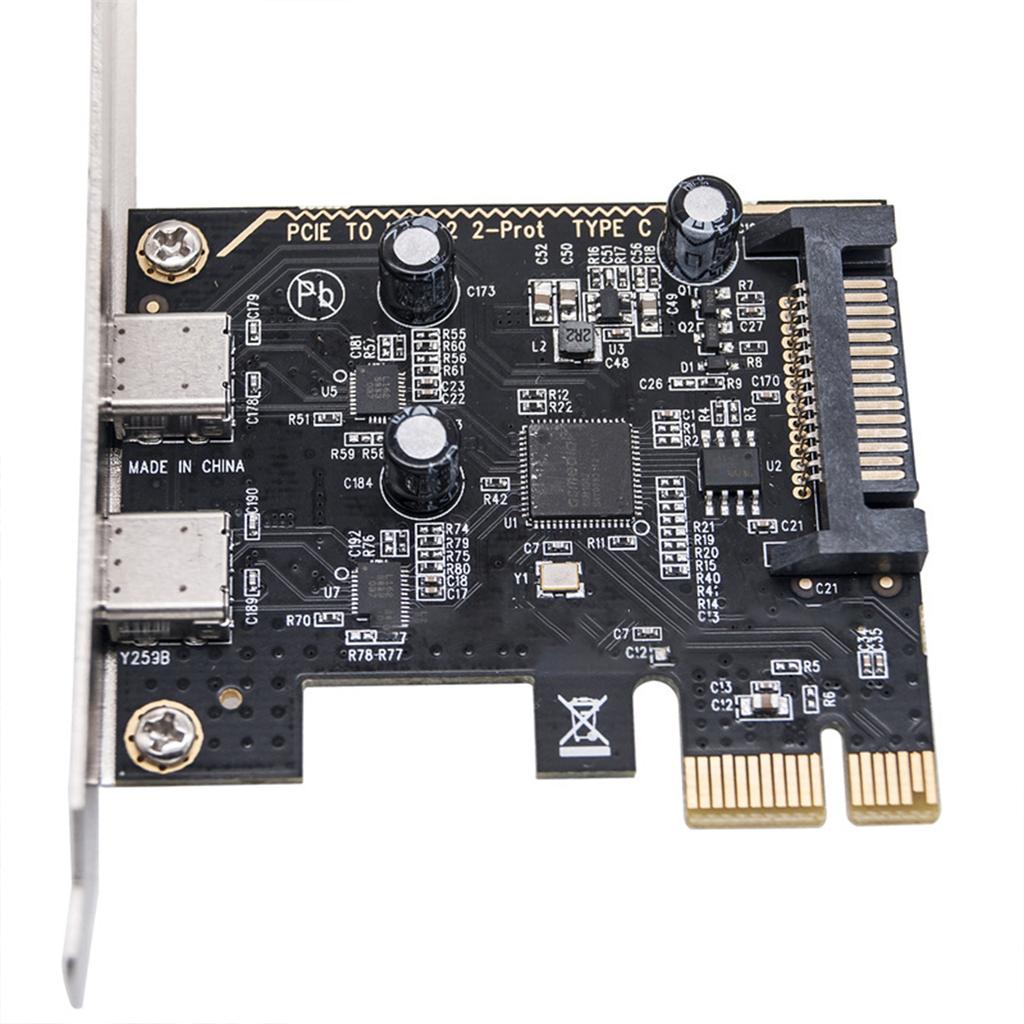 Dual USB PCIE Adapter Card PCIe To 2Port USB3.2 Gen 1 Expansion Adapter 5Gbps High Speed for Desktop PC