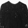 Womens 2026 Lace Mesh Midi Dress High Waist A-Line Slim Fit Long Sleeve Casual Street Style