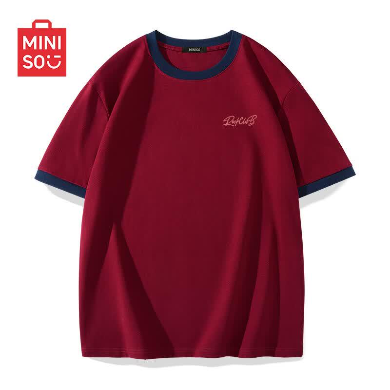 MINISO Men s Colorblock Loose Fit Cotton T-Shirt 2XL
