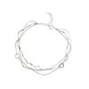 925 Silver Three-Layer Chain Circle Bracelet For Women Simple Exquisite Gift Wedding Accessories