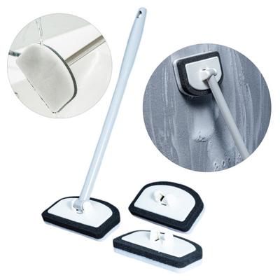 Bathroom Wall Cleaning Brush with 180 Degrees Rotating Head Long Handle Multi-purpose Grout Floor Tile Tub Shower Scrubber with Stiff Bristles