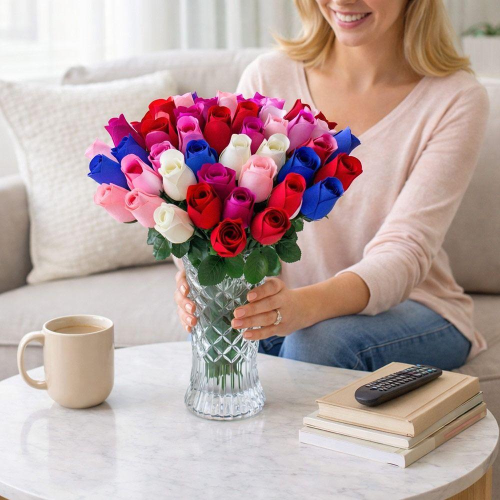 1pc Silk Rose Simulated Rose Bouquet DIY Floral Materials Realistic Artificial Flowers Soft Small Bundle Simulation Flowers