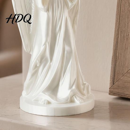 Vintage European Statue 3D Printed Angel Figurine Statue Desk Ornament with Flowing