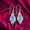 Milky Opal Gemstone 925 Sterling Silver Jewelry Handmade Dangle Earrings 1.80" EE-42-14