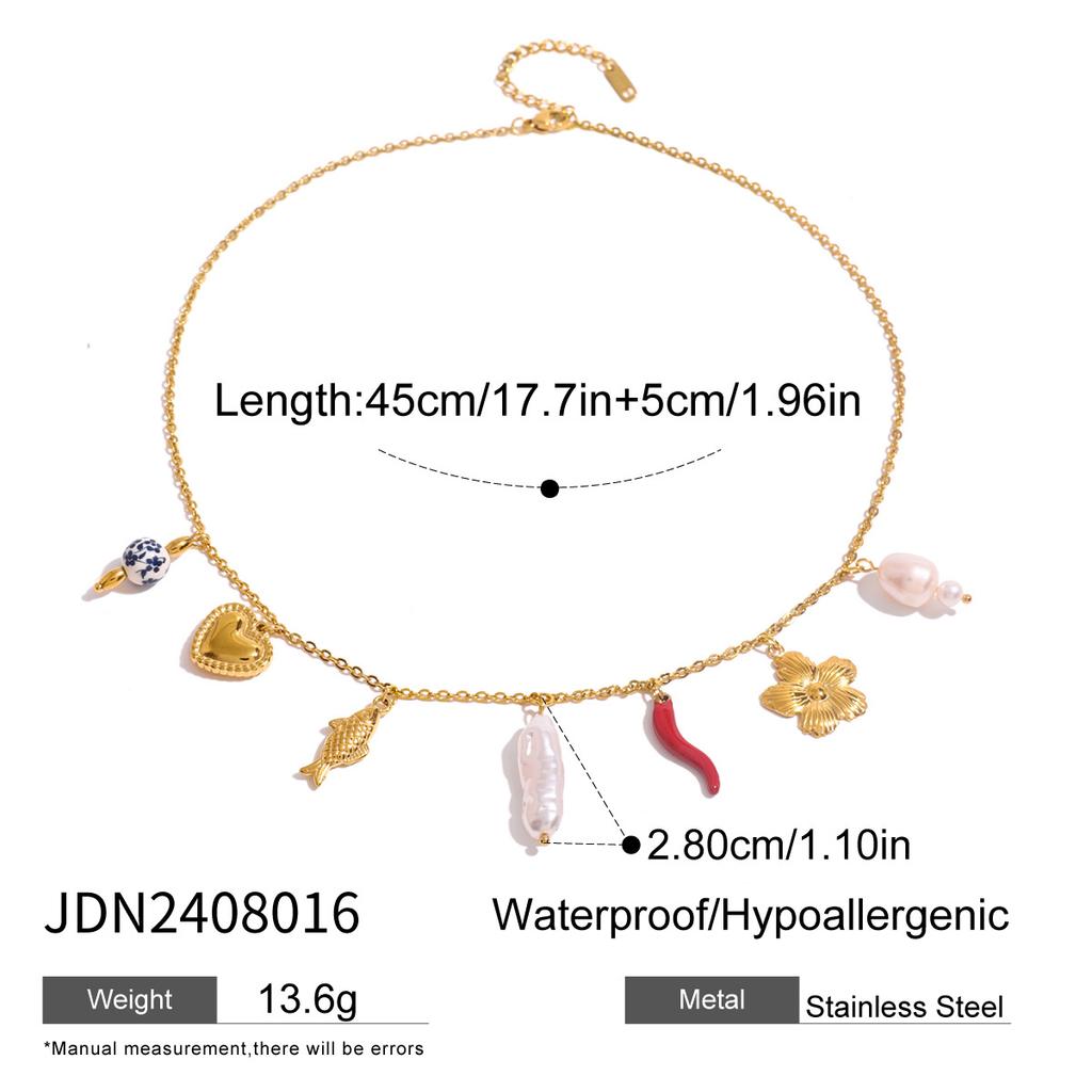 Titanium Steel Shell Necklace - Luxurious and High-end Beach Vacation Style Collar Chain - Stainless Steel Accessory