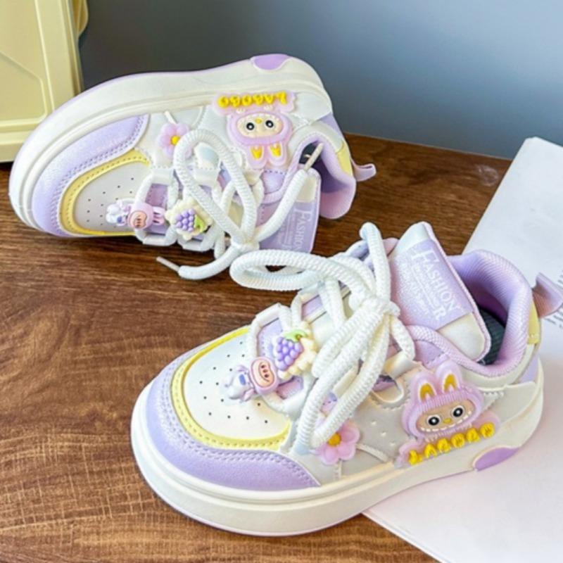Girls' Cute Cartoon Sports Shoes with Soft Soles and Super Cute Casual Shoes for Children with Thick Soles