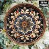 Vintage Floral Metal Wall Art Hand Painted Round Aluminum Sign Home Decor