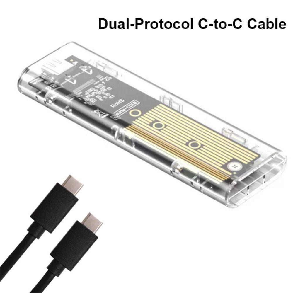 Transparent M.2 SSD Box NGFF NVME M2 Hard Disk Case PCIe 10Gbps Clear SSD Case External Enclosure Hard