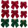 Red Green Christmas Bowknot Handcrafted Christmas Tree Decorations  Christmas Gift