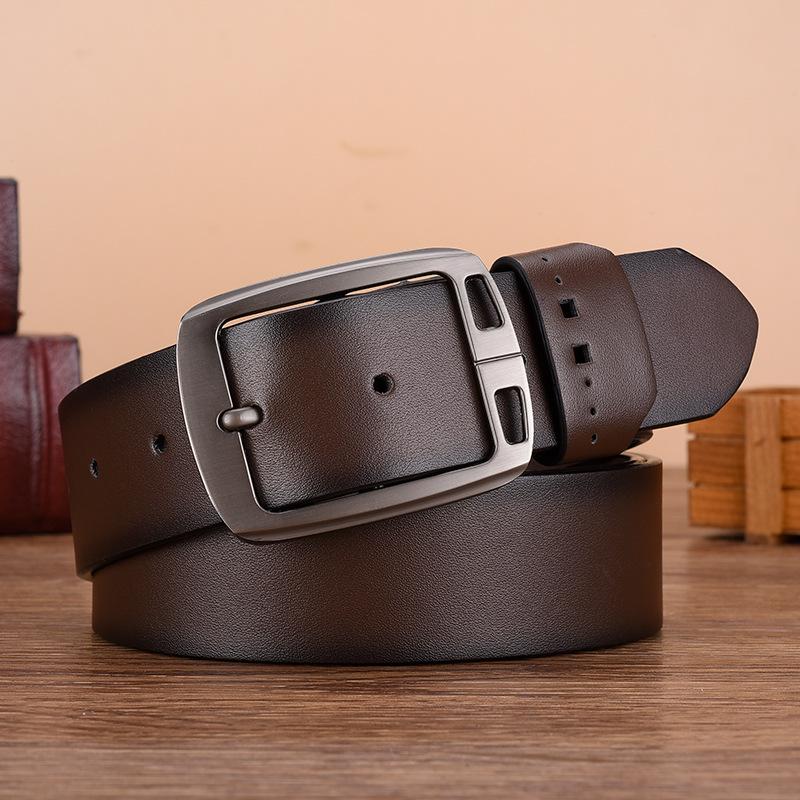 

Японская пряжка мужской ремень ремень деловой ретро ремень мужской ремень Tide 125cm темно-коричневого