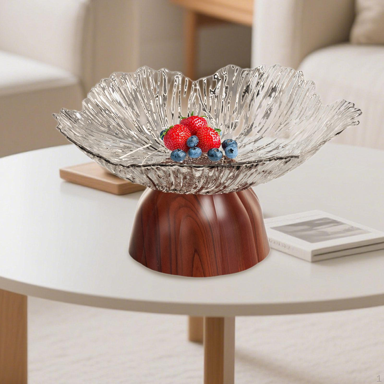 

Footed Fruit Bowl Food Snack Storage Tray with Base Simple Multipurpose Plate Decorative білий