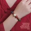 Five-Element Bodhi Seed Bracelet: Incense Ash Glass, Balanced Gold, Wood, Water, Fire, Earth - Ethnic Jewelry for Men and Women.