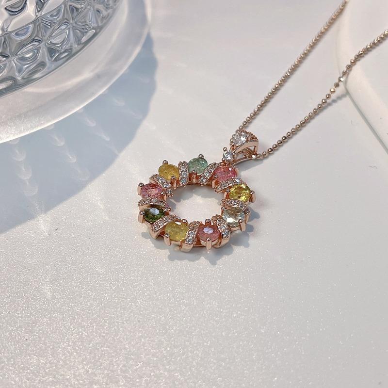 SACE GEMS 925 Sterling Silver Certified 3.5MM Natual Tourmaline Pendant Necklace for Women Cocktail Party Fine Jewelry