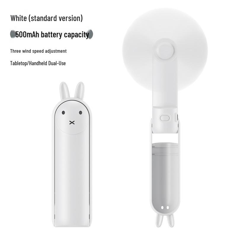 

Portable Silent Mini Electric Fan – Folding Handheld with Long Battery Life Model P06 Rabbit Ear Fan