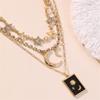 Geometric Star Moon Necklace For Women With Zinc Alloy Pendant Boho Style Casual Jewelry