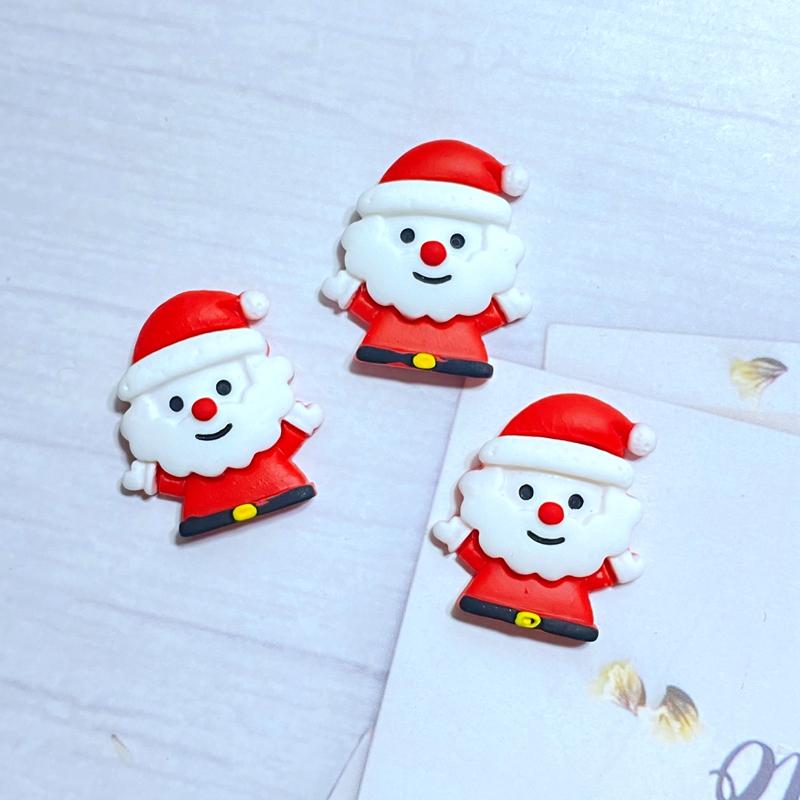 10 Stück Neue Niedliche Mini-Weihnachtskollektion Flache Rückseite Harz-Cabochons Scrapbooking DIY Schmuck Bastel-Dekorationszubehör