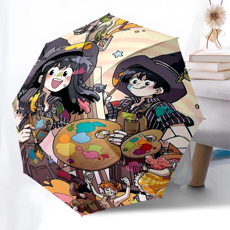 1pc Outdoor Umbrella with Magical Artist Characters - Automatic Opening & Closing, Portable 3-Fold Design, 8-Rib Iron Frame, Perfect Gift for Fan