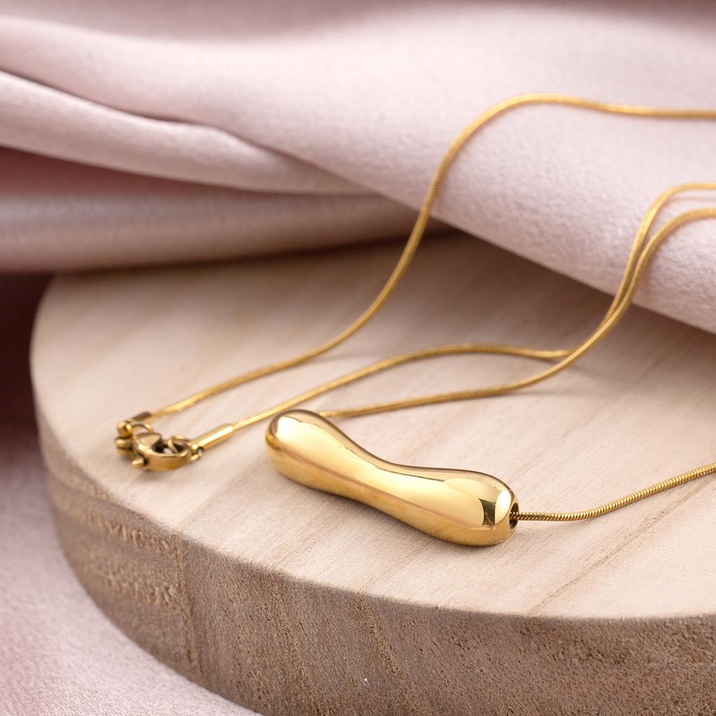 Simple And  Stainless Steel Strip Necklace Fashionable Versatile Bone Joint Pendant Neck Chain Does Not Fade Round Snake Chain