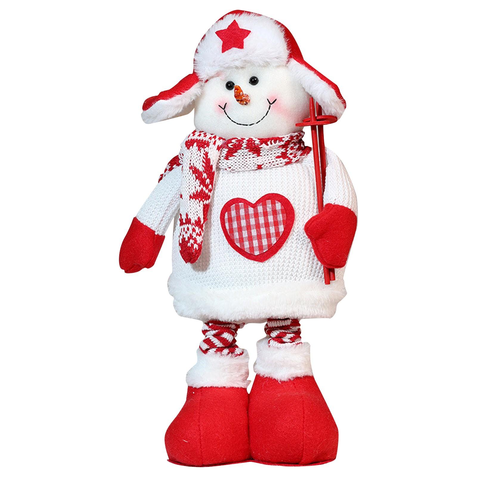 

Телескопическая кукла Рождественская кукла Украшения Мультяшный вязаный стиль Старик Снеговик Лось Декоративные украшения One Size