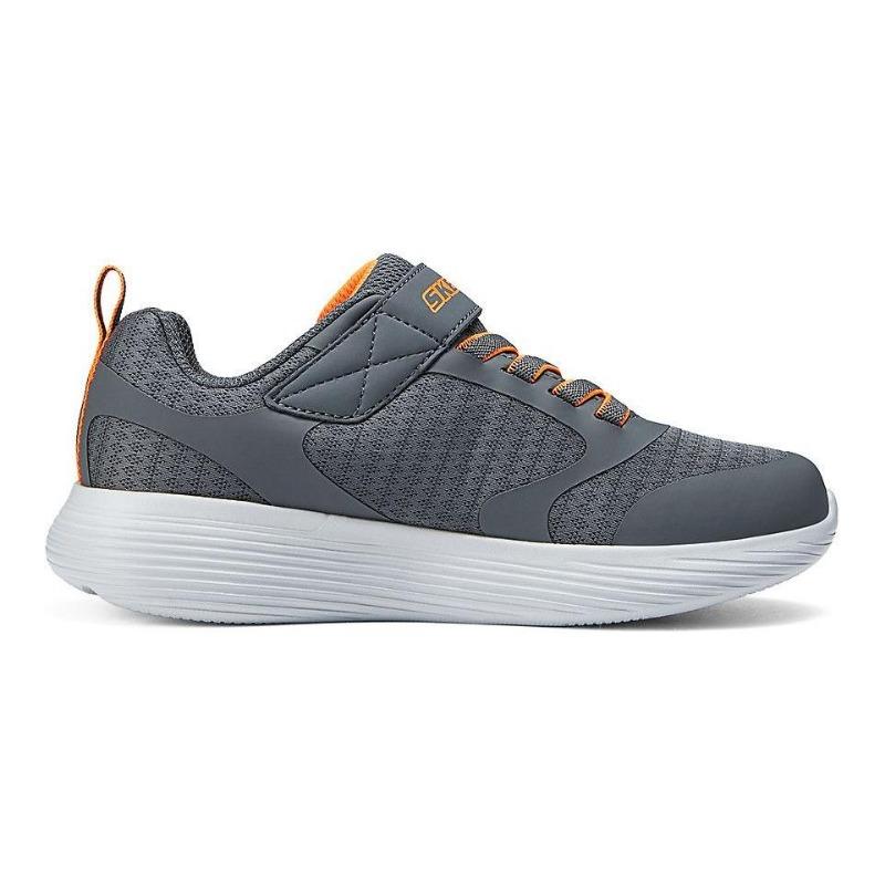 Skechers Kids Mesh Lightweight Breathable Wear Resistant Cushioned Low Top Kids Running Shoes Grey Orange 405095L-CCOR