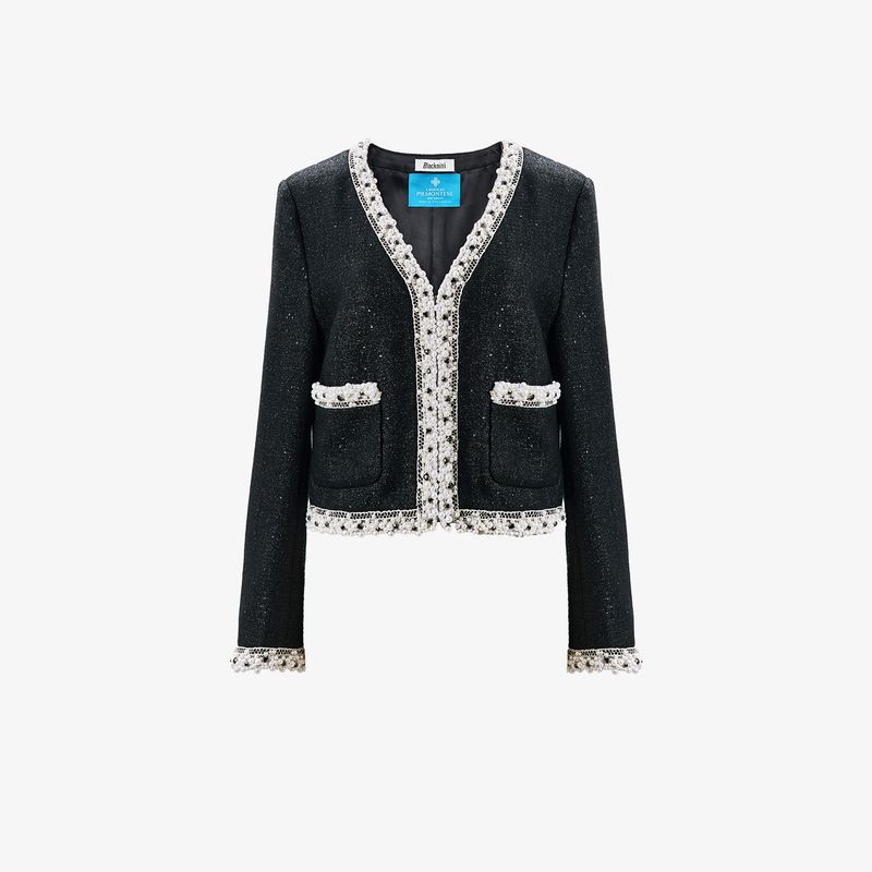 

Blacknini Инь Хуафу/ 1883 Продолжение Бренд Того же Происхождения Италия Бьелла Жемчуг Ручной Работы Жемчуг Верхняя Одежда Black XS