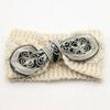 Vintage Flower Women Girl Bow Knot Headband Turban Crochet Knit Hairband Rabbit Ears Headwrap