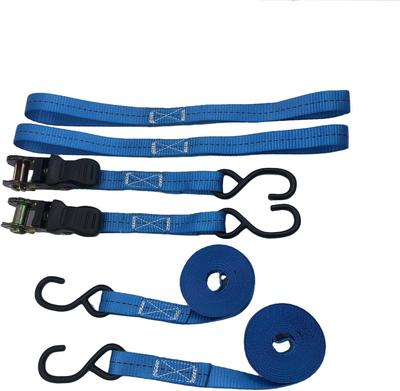 Gaoxin Lashing Ratchet Belts of 4m Ratchet Blue Securement 800kg Breaking Lashing Width Belts, Tie-Down (Set 2), Type, Band, Load, 2.5cm