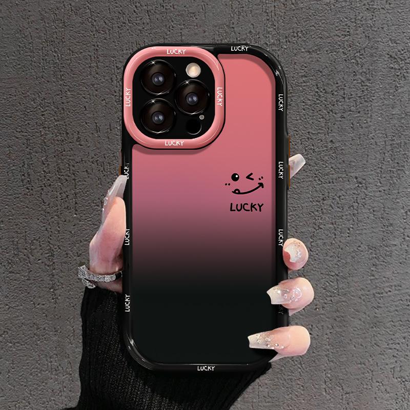 Gradient Love Egnet for Apple 16pro Mobiltelefondeksel 15 Akryl 14 Sædhull Full Dekning Anti-fall 13 High-end Følelse 7/8