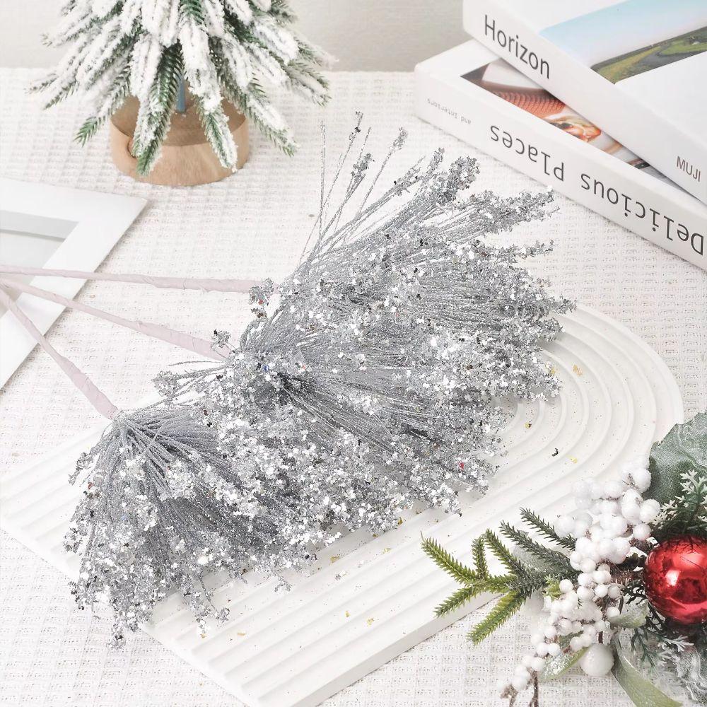 Glitter Finish Christmas Branch Plastic Material Christmas Branch Decoration Holiday