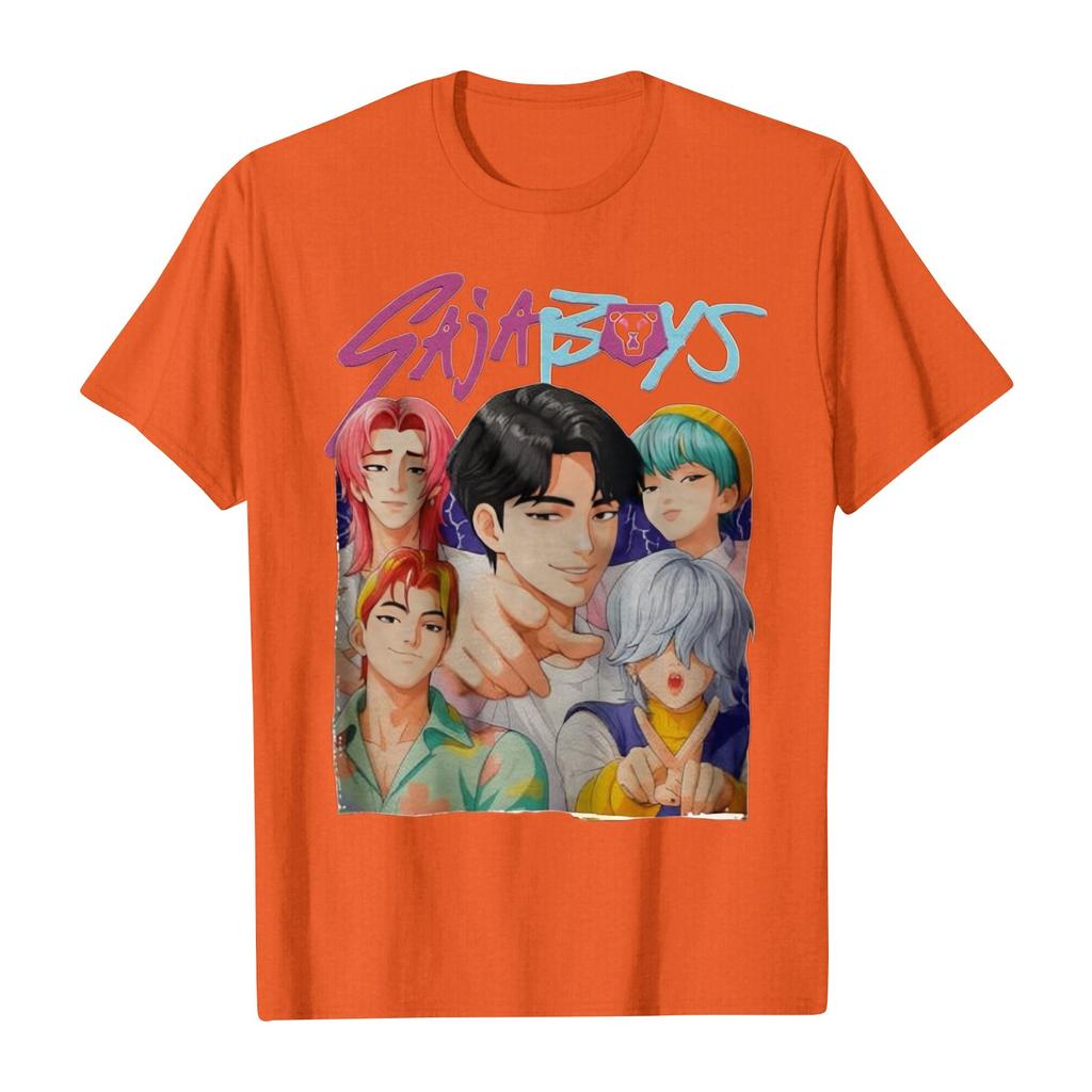 Boys And Girls Round Neck Casual Cartoon Print Short-sleeved T-shirt Tops