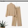 ZANZEA Women Long Sleeve Blouse and Long Pants Casual Two Piece Suit Sets