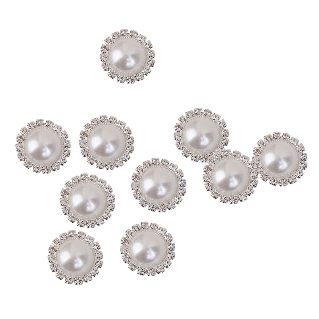 Bulk of Crystal Rhinestone Pearl Shank Buttons Flower Embellishment Sewing Craft Wedding Scrapbooking