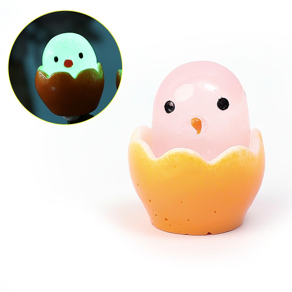 Huhn Dekorative Ornamente Auto Kreativ Harz Leuchtende Krone Leuchten Huhn Spielzeug Geschenke Interieur Niedliche Dekorationen Autozubehör