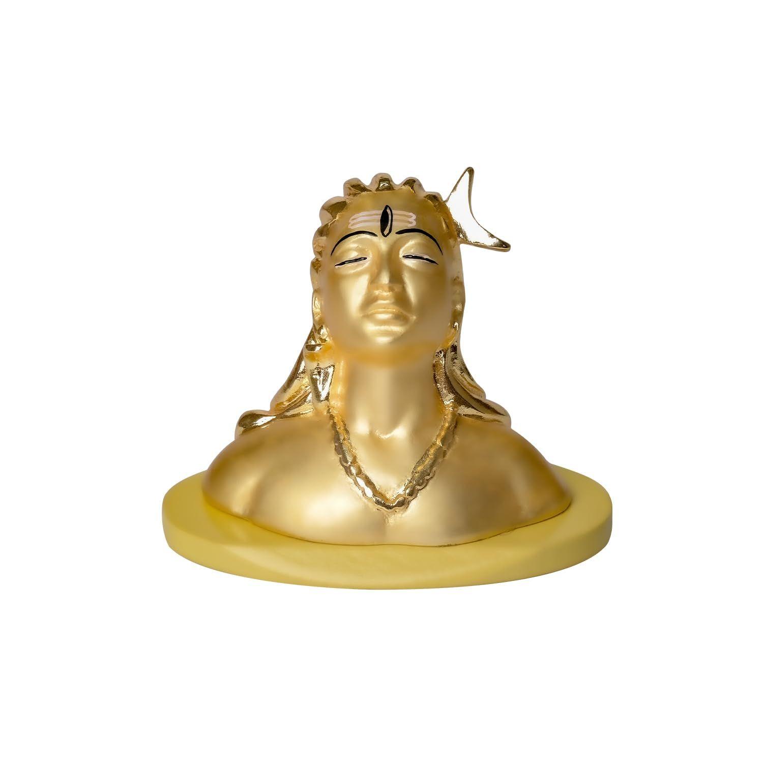 

Adiyogi Shiv ji Idol for Home Décor, Decorative Showpiece, Car Dashboard & Handicraft Luxury Religious Puja Gift Gold (8.5x4.5x6.5 CM)
