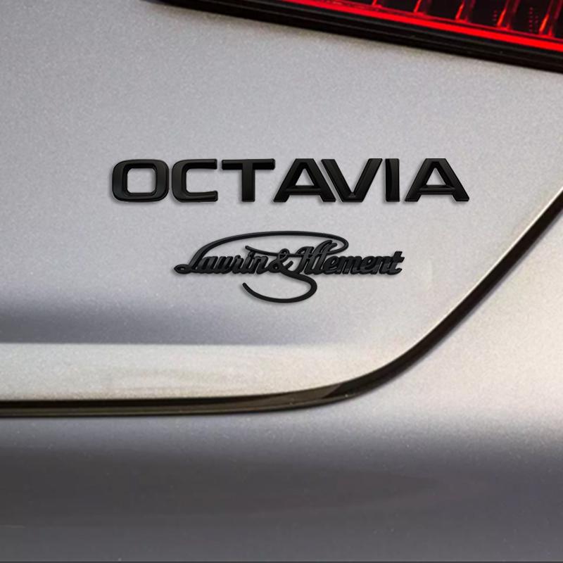 MBOF6 Car-Styling Metal Emblem Bright Black Badge For Skoda Laurin & Klement 4x4 Yeti Octavia Superb Fabia Kamiq Karoq Kodiaq Rapid