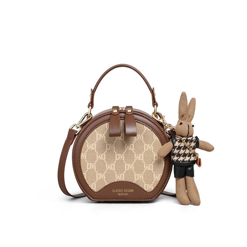 New Autumn Small Bag Crossbody Bag Women's Bag High-end Handheld Shoulder Small Round Bag