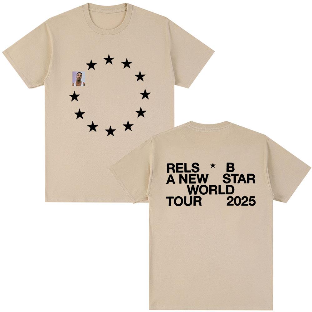 Rels B A New Star World Tour 2025 Merch T-shirt Men's Women Clothing Hip Hop T-shirts Cotton Casual Harajuku T Shirts Streetwear