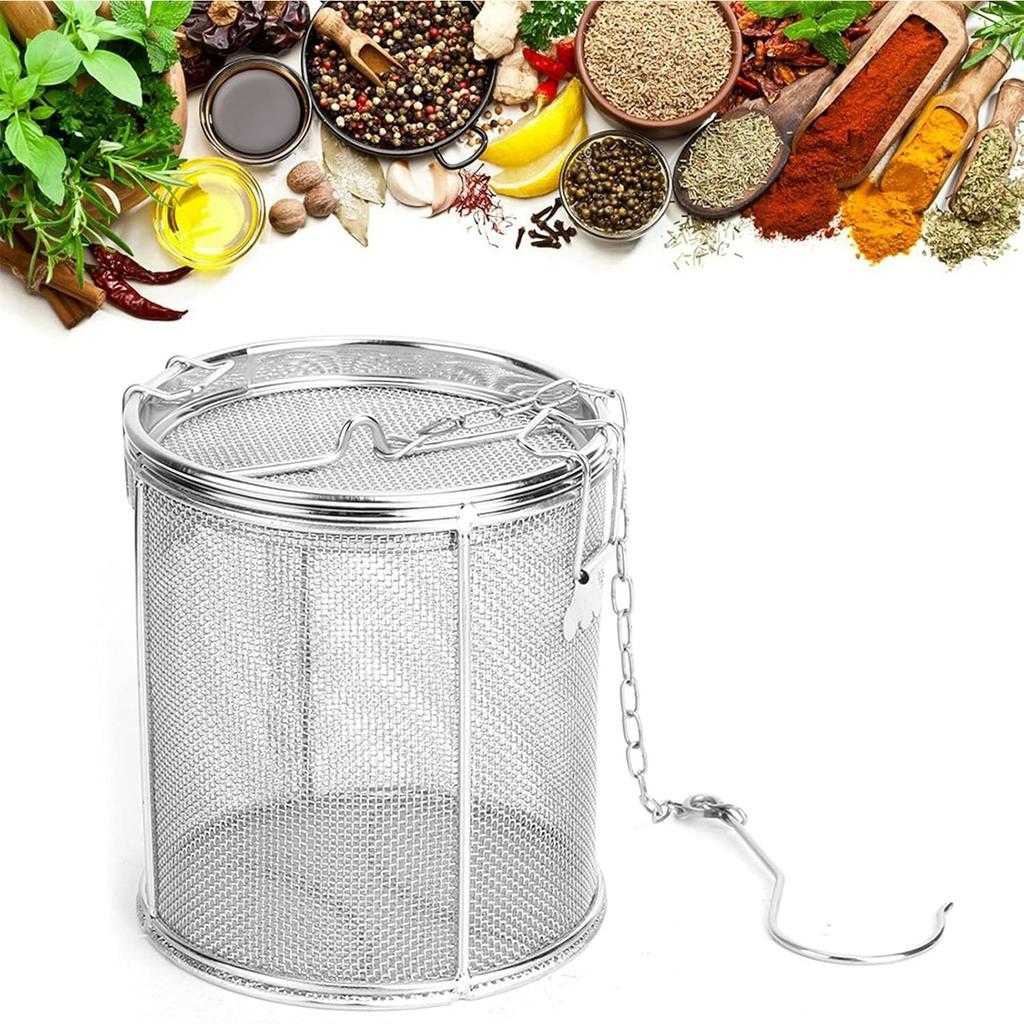 Stainless Steel Tea Ball Strainer and Filter, 4.7 Inch Infusion Basket for Loose Leaf Tea, Soup Seasonings, Broth with Hook