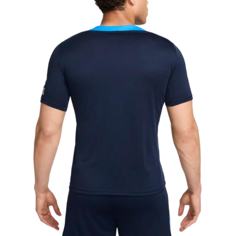 Nike Logo Printed Color Block Short Sleeve Crew Neck T-Shirt Men Tops Navy-Blue FN9813-454