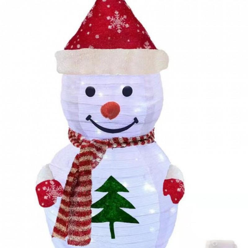 Christmas Foldable Light Up Snowman Decor 1.2/1.8m Holiday Ornament Home Party