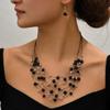 Southeast Asia Indian Ethnic Gemstone Beaded Earrings and Necklace Set