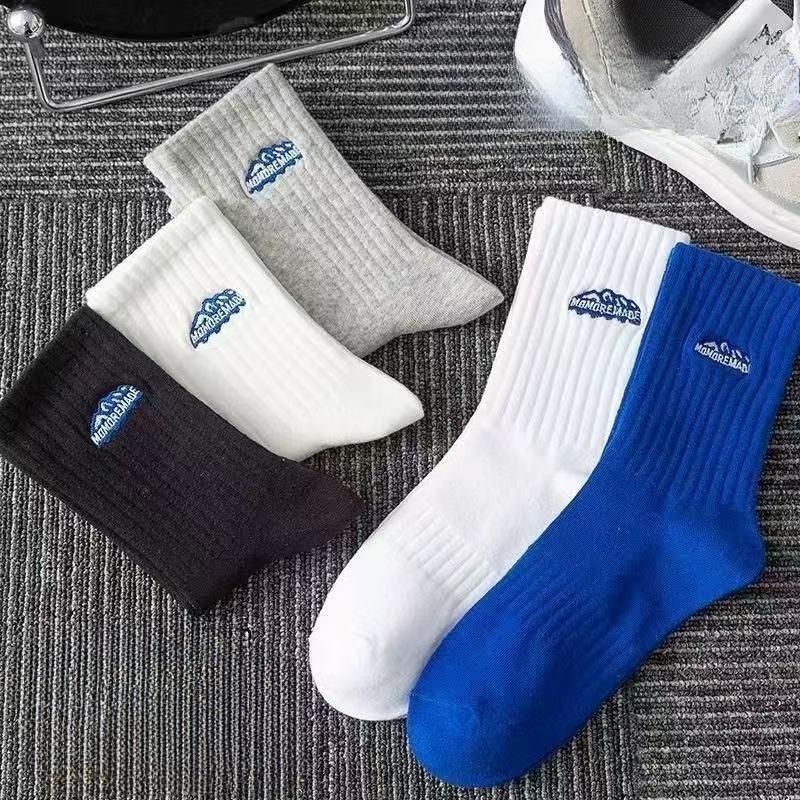 5 Pairs of Sports Socks for Men and Women with The Same Paragraph Thin Spring, Summer and Autumn Models of Mid-calf Socks Embroidery Socks Sports
